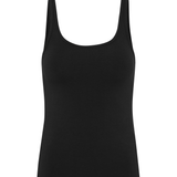 Soft Jersey Slim Scoop Tank - Jet Black