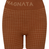 Houndstooth Wool Mini Short - Spice
