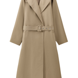 Janne Wool Silk Waterproof Trench - Khaki