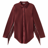 Fringe Bias Cut Shirt - Canyon