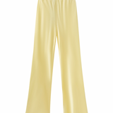 Bias Cut Pants - Vanilla Flower