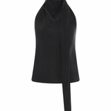 Bias Scarf Top - Black
