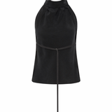 Bias Scarf Top - Black