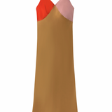 Deco Ruched Dress - Snapper