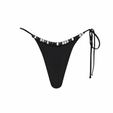 Baci Beaded String Brief - Black