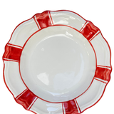 Parasol Ceramic Pasta Bowl - Red Stripe