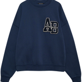 Miles Oversized Sweatshirt Letterman - Washed Navy