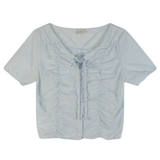 Crinkle Top - Powder Blue Stripe