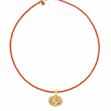 Knossos Sealstone Charm with Sunny Orange Necklace