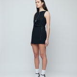 Lucie Zipper Mini Dress - Black