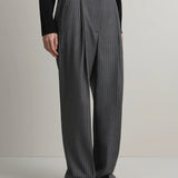 The Goddard Straight Pant - Charcoal Pinstripe