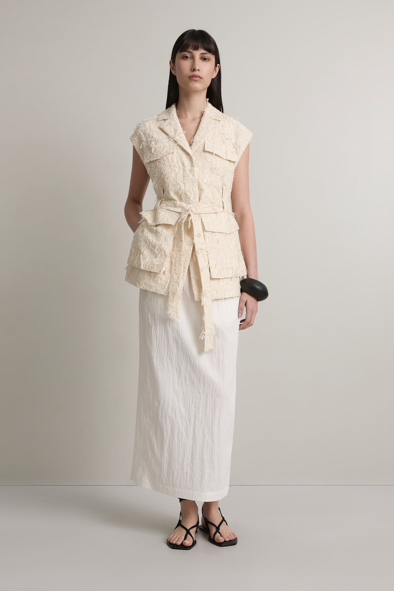 A.Emery The Jakob Vest Creme Jacquard 2