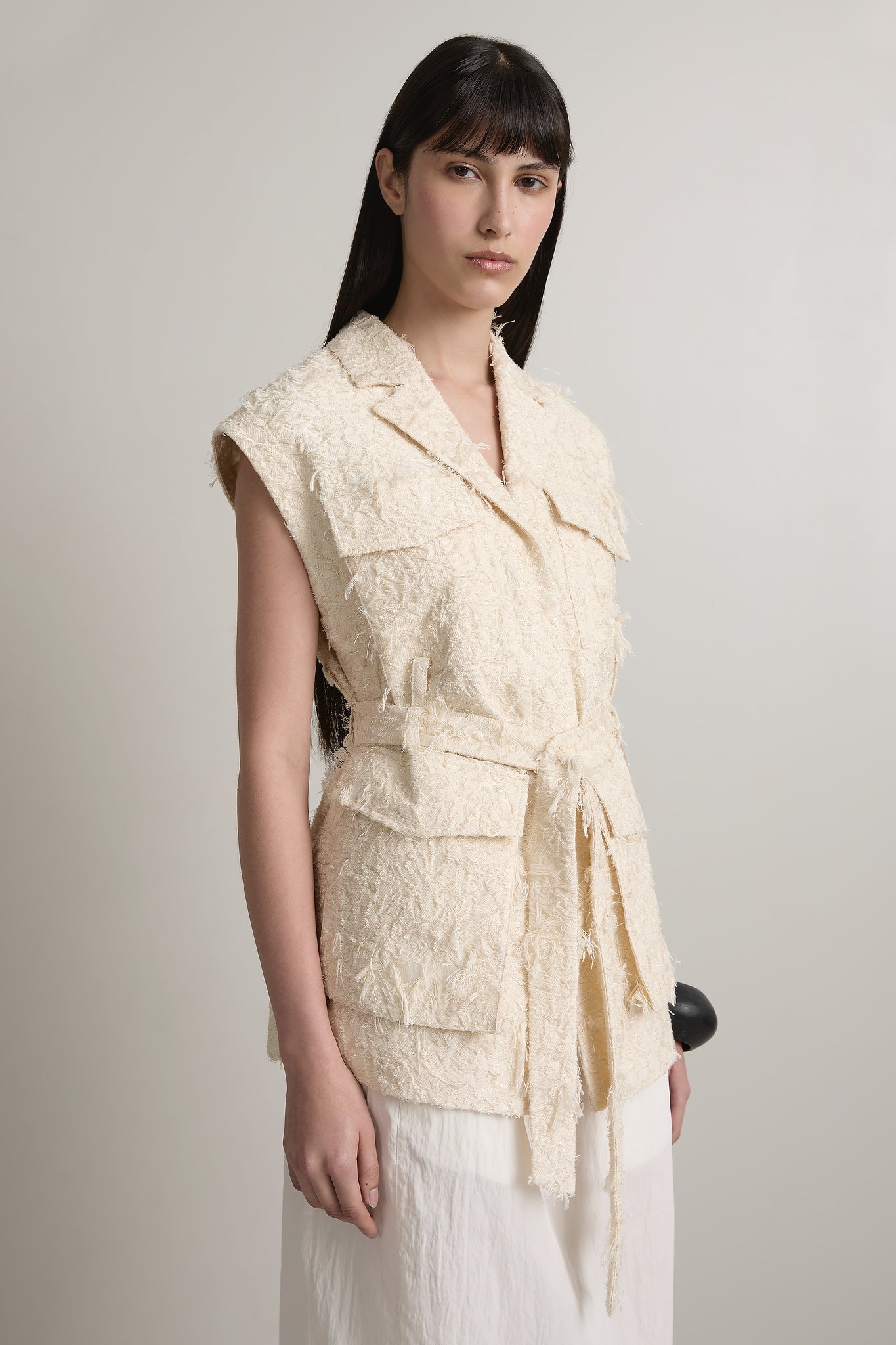 A.Emery The Jakob Vest Creme Jacquard 4