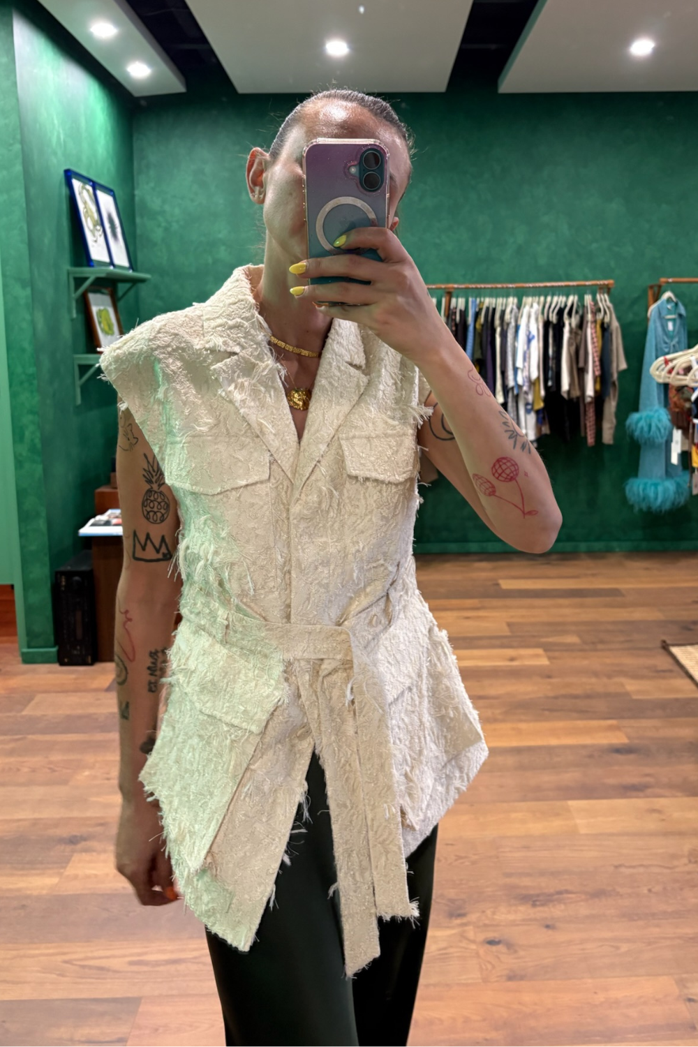 A.Emery Jakob Vest Creme Jacquard