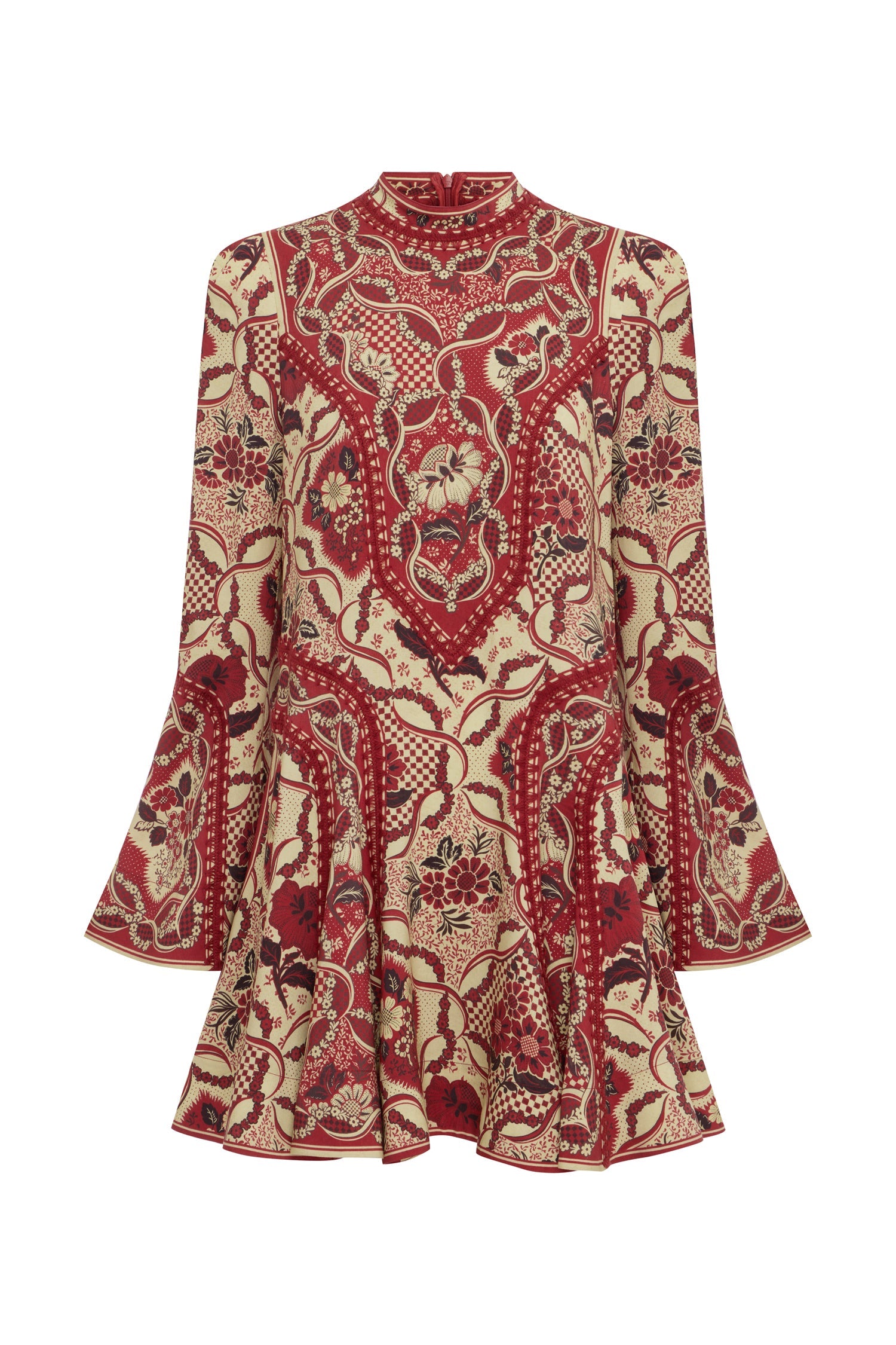 Alemais Kenny Mini Dress Folk Floral Print