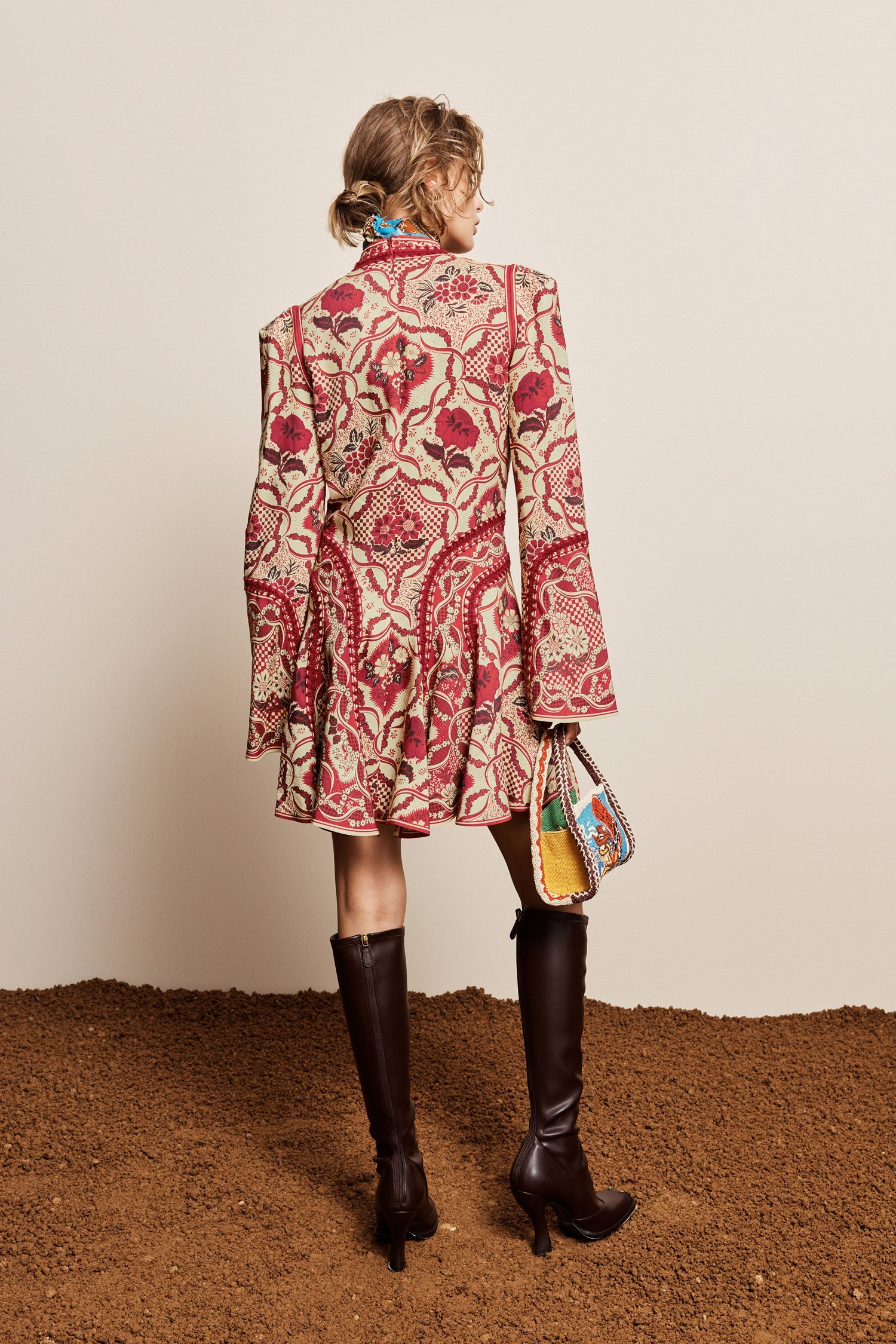 Alemais Kenny Mini Dress Folk Floral Print detail