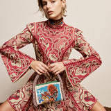 Alemais Kenny Mini Dress Folk Floral Print styled