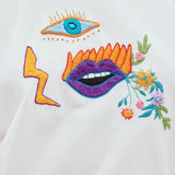 Meagan Embroidery T-shirt - Cream