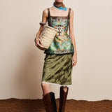 Alemais Winifred Bias Slip Skirt Khaki