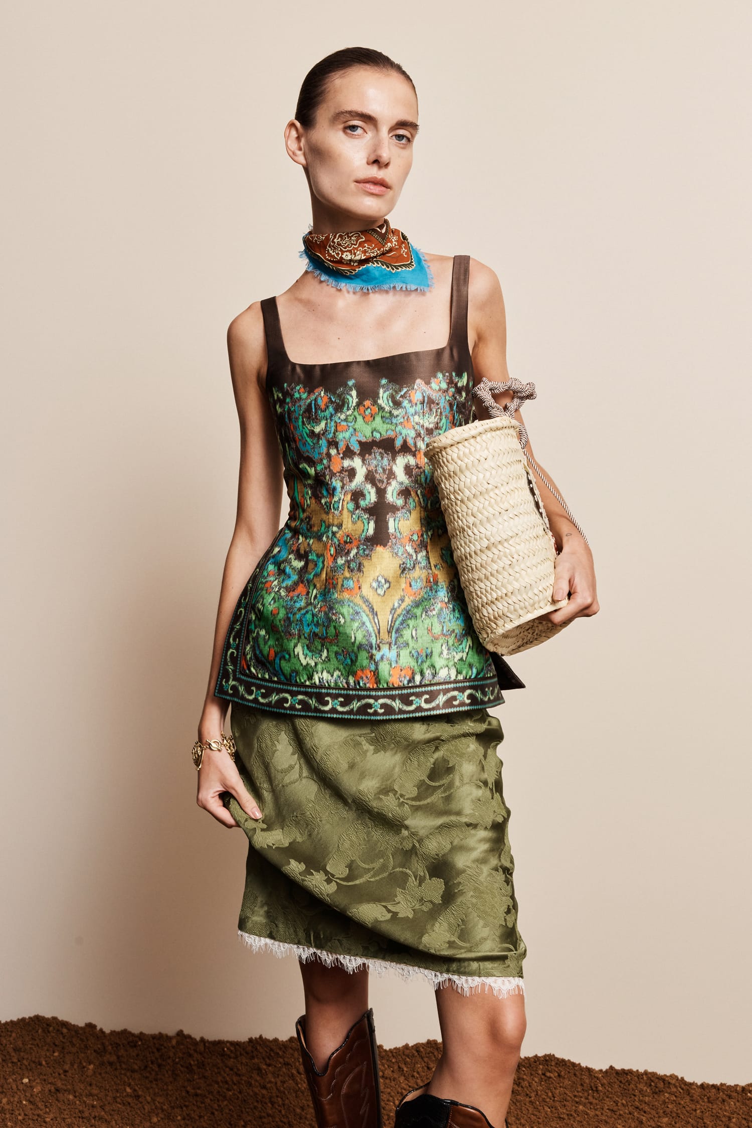 Alemais Winifred Bias Slip Skirt Khaki