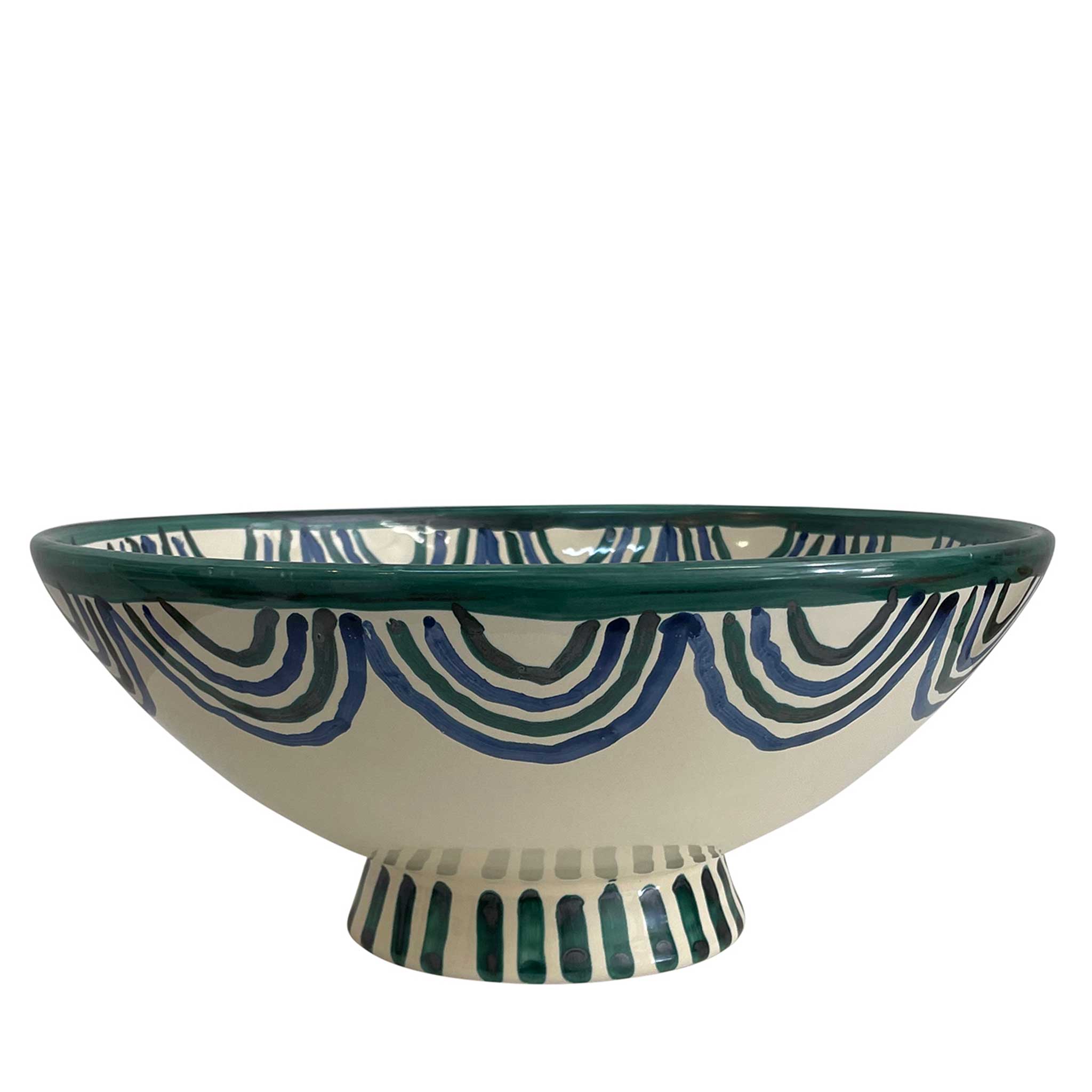 Alex and Trahanas Alberto Ceramic Serving Bowl Blue Green