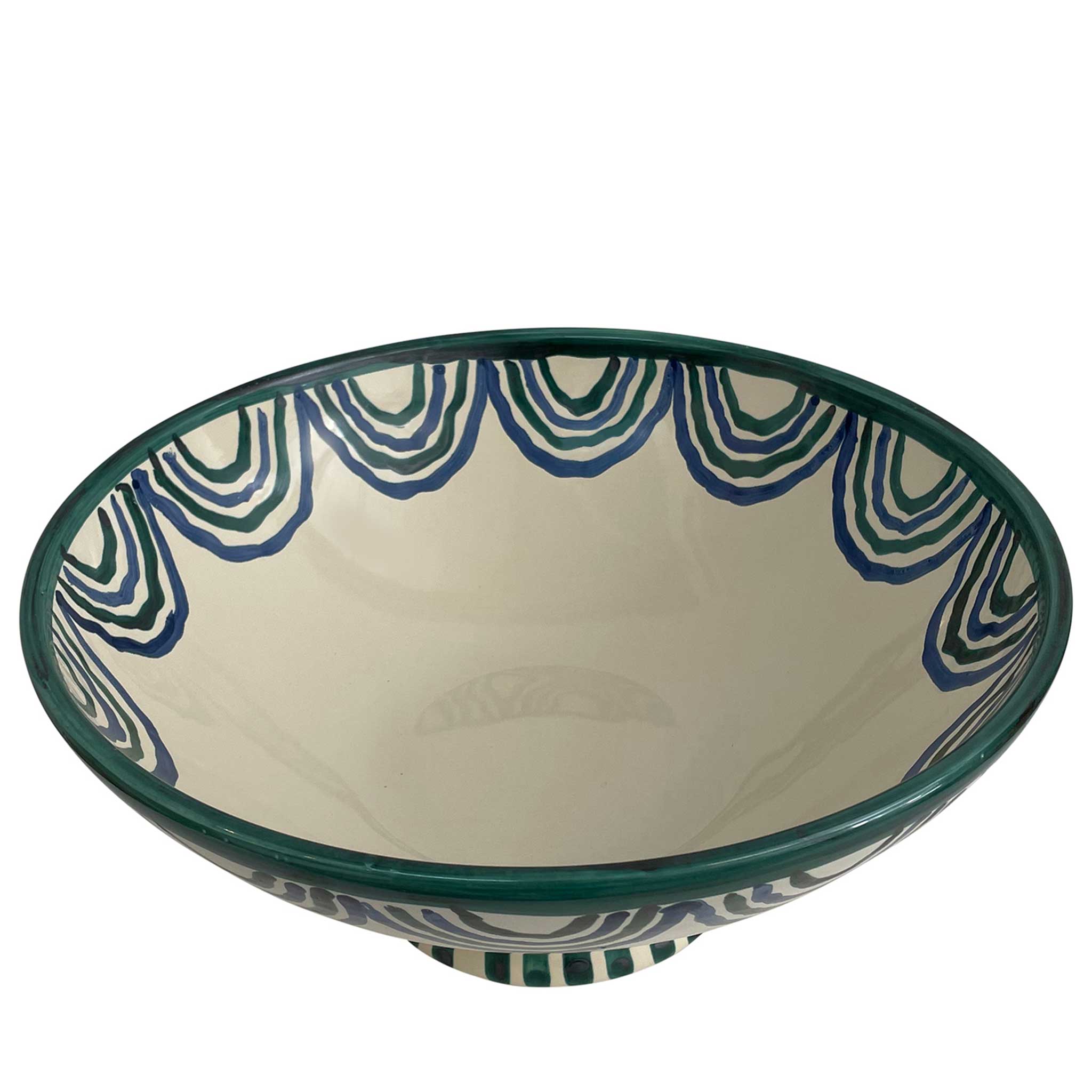 Alex and Trahanas Alberto Ceramic Serving Bowl Blue Green