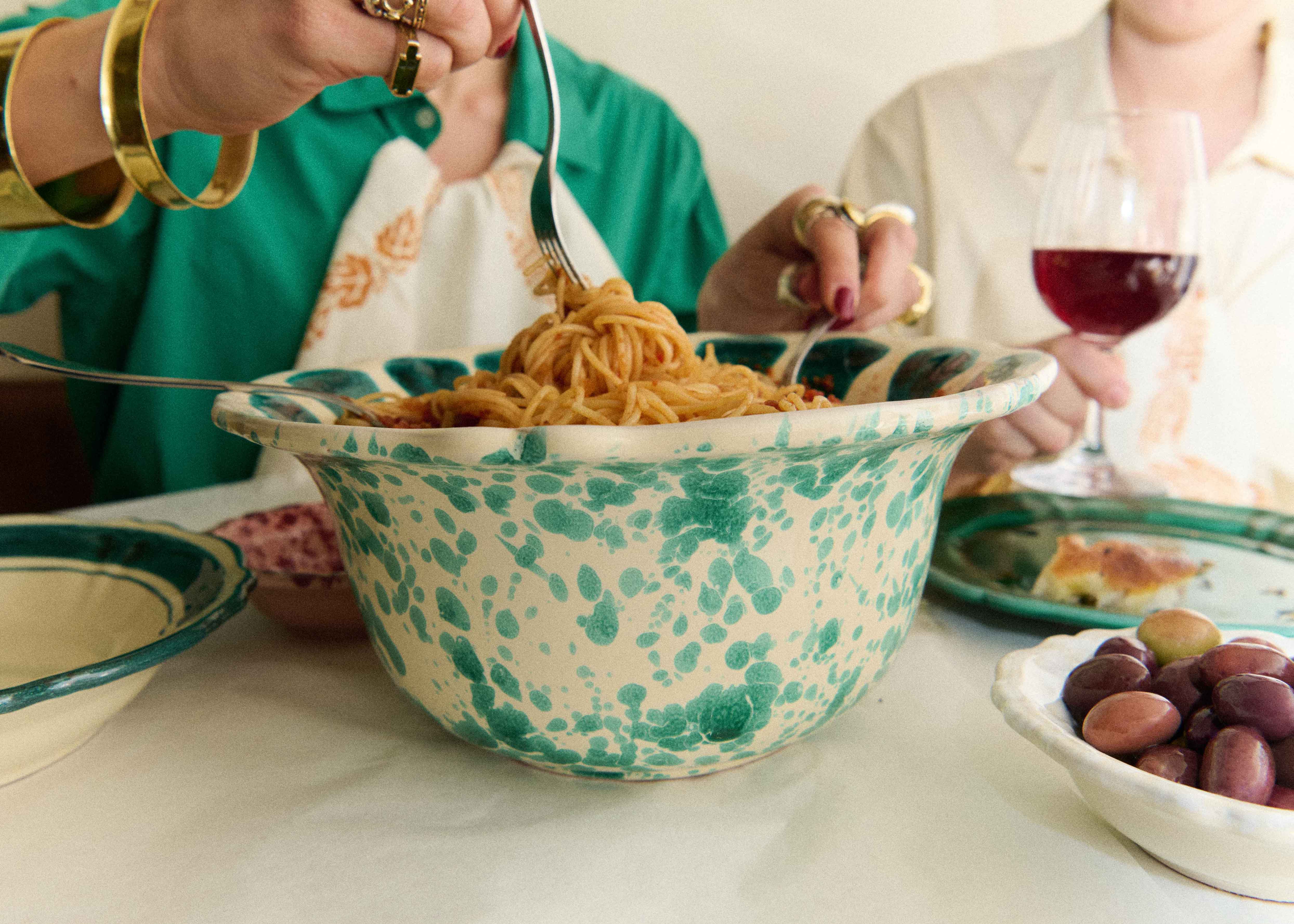 Alex and Trahanas Cavolo Ceramic Serving Bowl Sea Foam Green