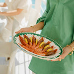 Alex and Trahanas Dal Mare Ceramic Oval Platter Sea Green White
