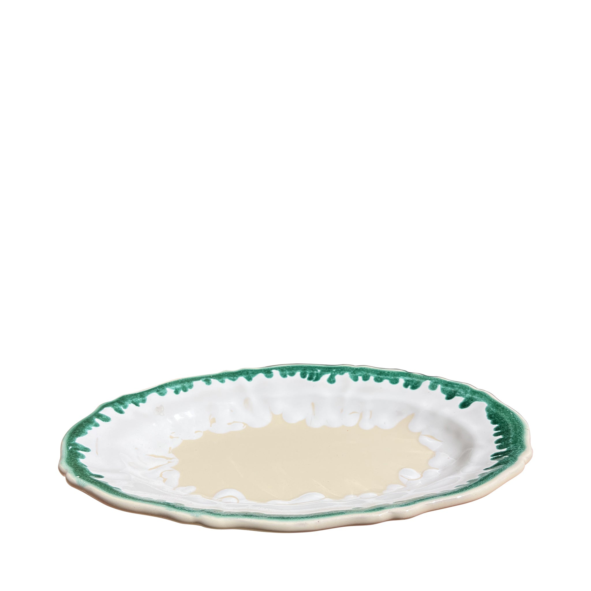 Alex and Trahanas Dal Mare Ceramic Oval Platter Sea Green White