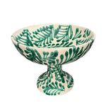 Alex and Trahanas Foglia Ceramic Fruit Bowl Stand Sea Green Cream