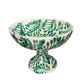 Alex and Trahanas Foglia Ceramic Fruit Bowl Stand Sea Green Cream