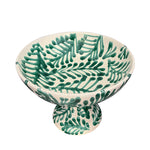 Alex and Trahanas Foglia Ceramic Fruit Bowl Stand Sea Green Cream