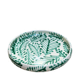 Alex and Trahanas Foglia Ceramic Serving Bowl Sea Green Cream