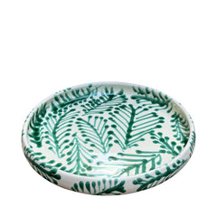 Alex and Trahanas Foglia Ceramic Serving Bowl Sea Green Cream