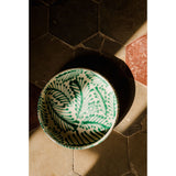 Alex and Trahanas Foglia Ceramic Serving Bowl Sea Green Cream