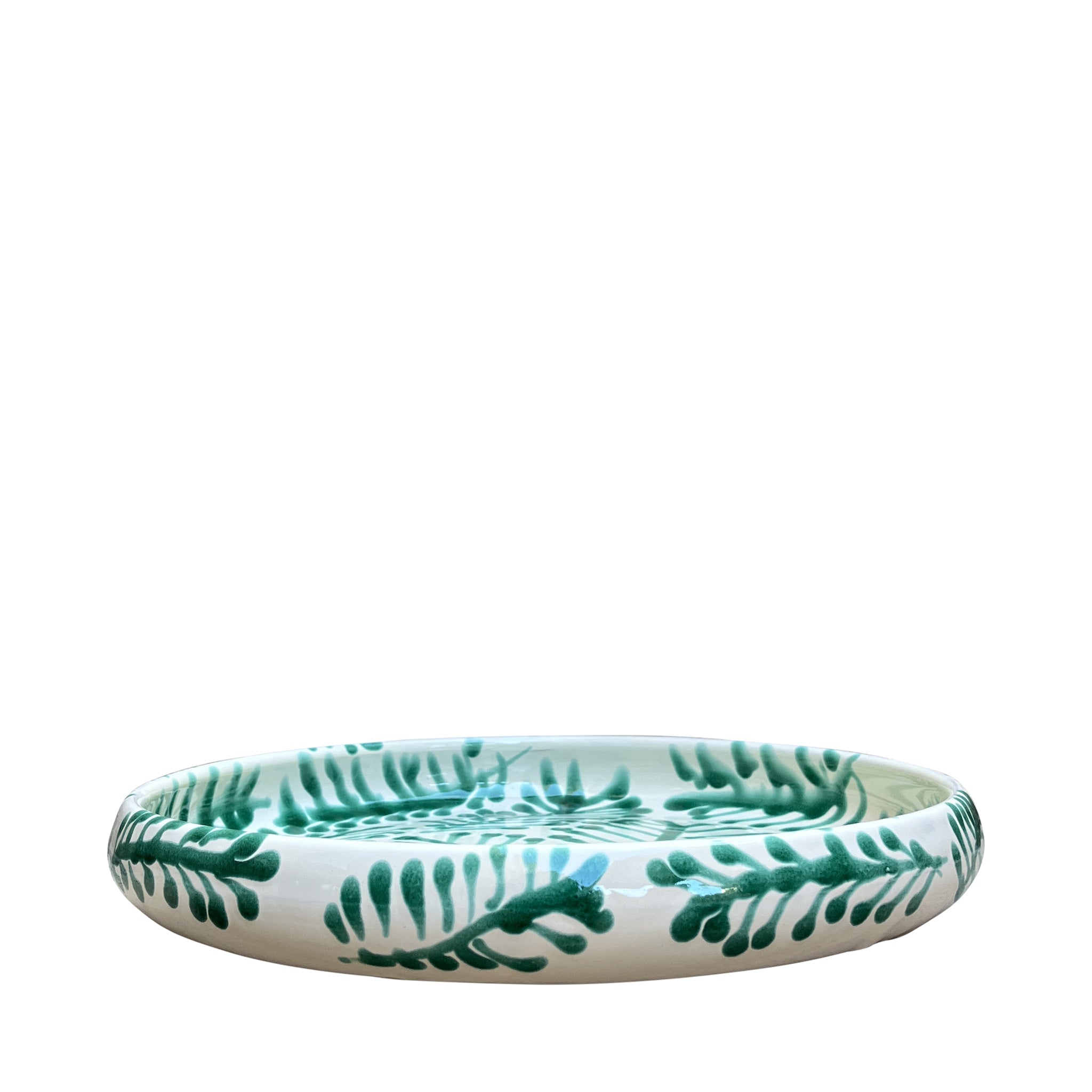Alex and Trahanas Foglia Ceramic Serving Bowl Sea Green Cream