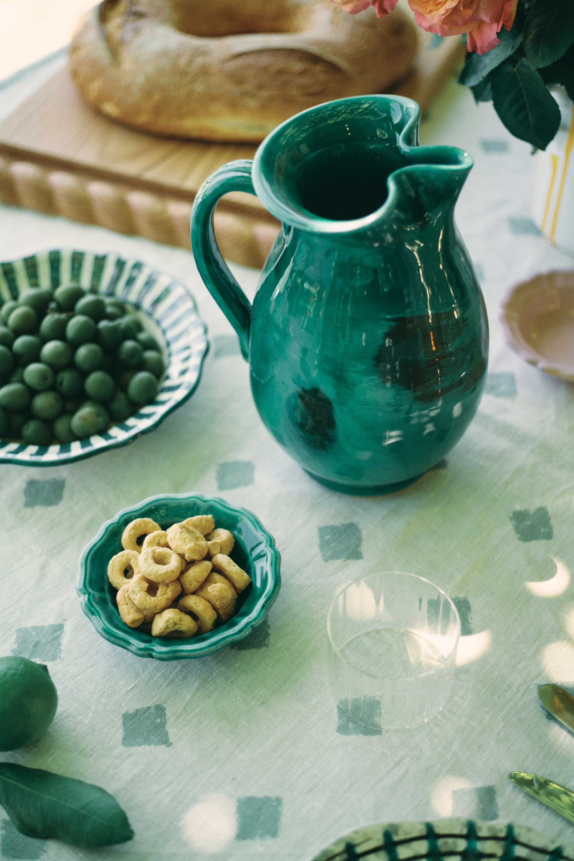 Alex and Trahanas Giardino Ceramic Water Jug Sea Green