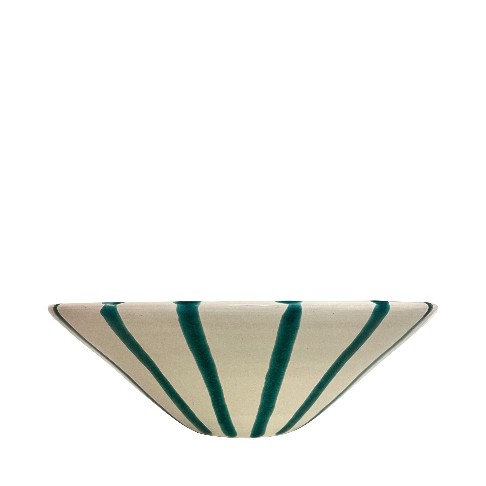 Alex and Trahanas Lido Ceramic Serving Bowl Sea Green Cream