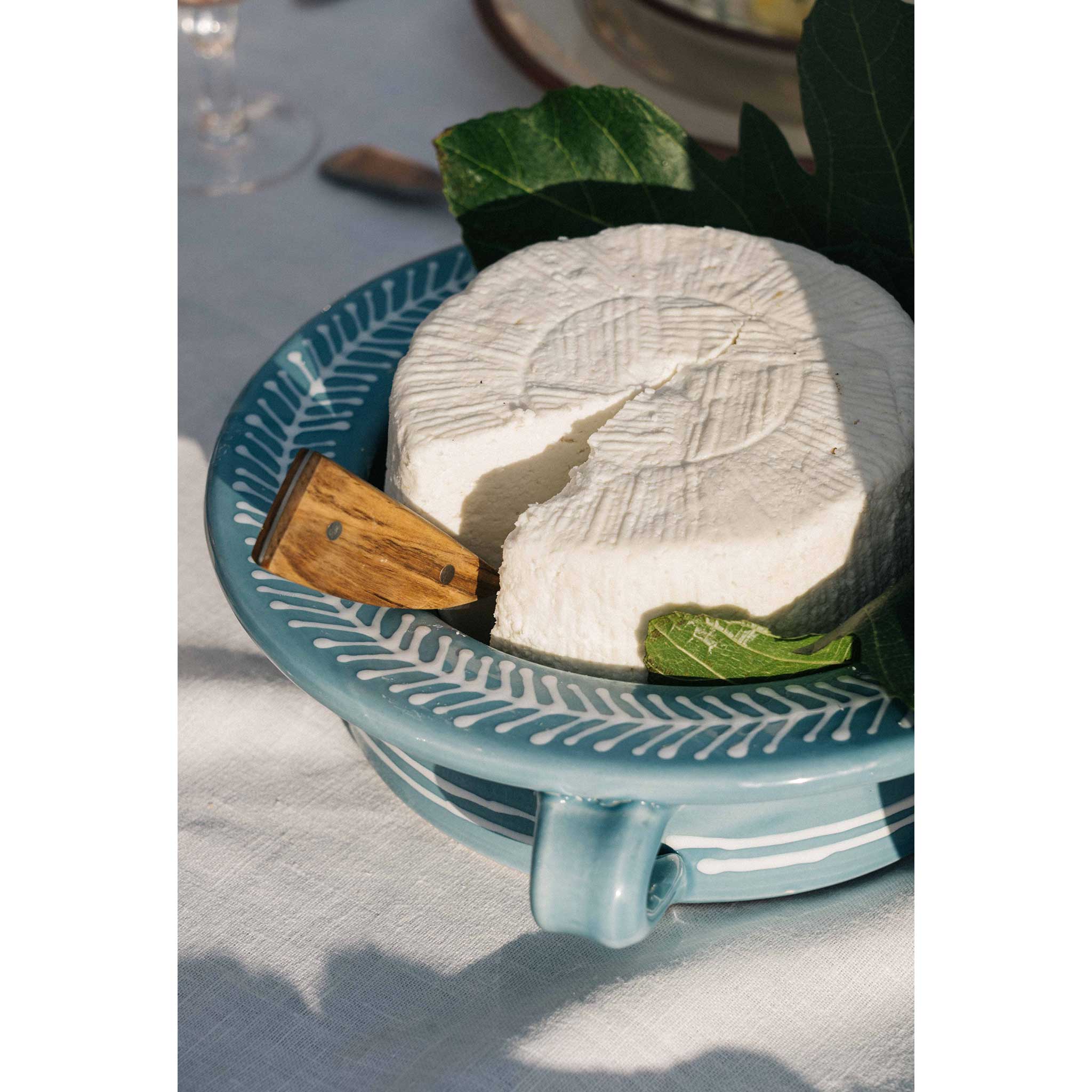 Alex and Trahanas Olive Branch Bowl with Handles Blue White