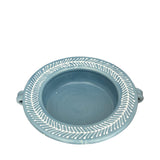 Alex and Trahanas Olive Branch Bowl with Handles Blue White