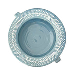 Alex and Trahanas Olive Branch Bowl with Handles Blue White