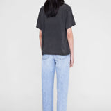 Anine Bing Cade Tee Leo Muse Washed Black back view