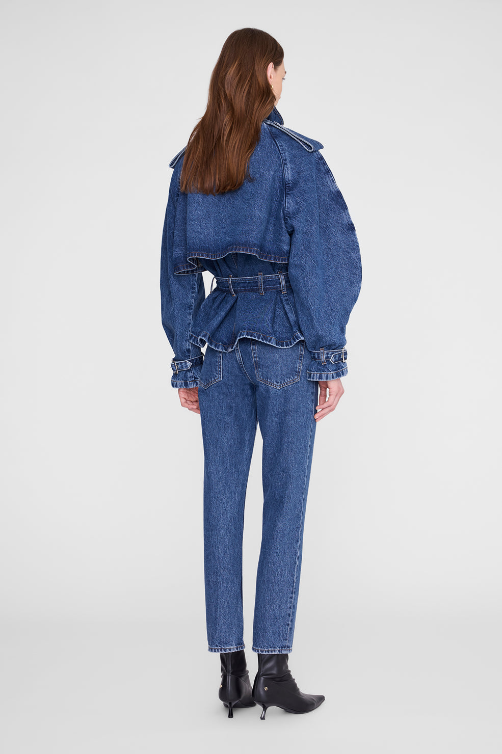 Anine Bing Pascale Trench Clean Indigo back view