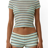 Beach Week Baby Tee Sorbet Stripe