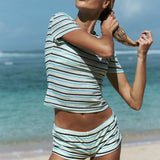 Beach Week Baby Tee Sorbet Stripe