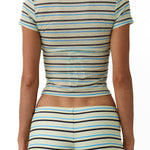Beach Week Baby Tee Sorbet Stripe