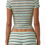 Beach Week Baby Tee Sorbet Stripe