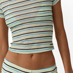 Beach Week Baby Tee Sorbet Stripe