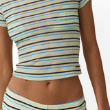 Beach Week Baby Tee Sorbet Stripe