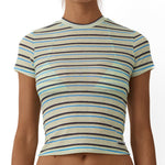 Beach Week Baby Tee Sorbet Stripe